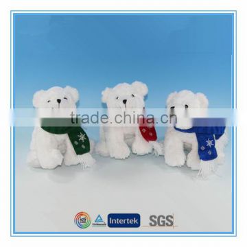 Polar bear christmas decoration with scarf and custom logo