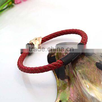 China Jewelry Factory Wholesale Leather Bracelet With Custom Skull Charms photo-4