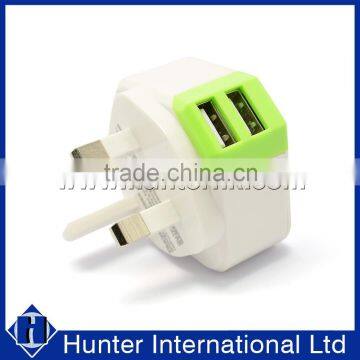 With CE Dual USB Two Tone Color Travel Charger