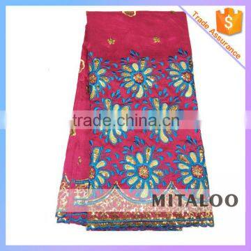 Mitaloo 2015 New Stock Nigerian George Lace With Sequins And Embroidery In Apparel MGP0036
