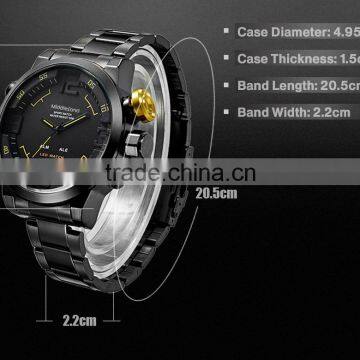 Man watches 2015 stainless steel chain black color wrist watch steel chain wrist watch