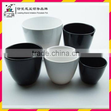 Big flower pot from glazed round melamine flower pot MX1408-6