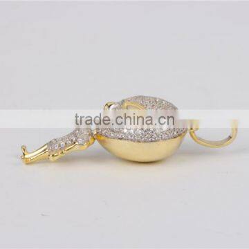 New Arrival 925 Silver Saucer Man Setting AAA cz Hip Hop Pendant Necklace photo-2