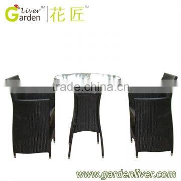 modern outdoor furniture rattan steel 3pc bistro set