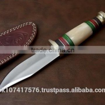 AMEL BONE & SLICES OF PAKKA WOOD HUNTING KNIFE