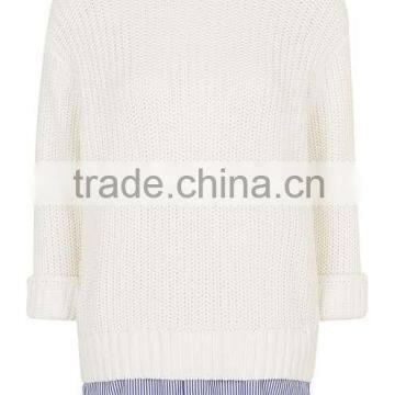 2016 New Latest Design Shirt Hem Rib Knit HSS3008 photo-6