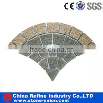 hot sale fan shape pavers on mesh cheap