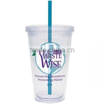 Double wall plastic ice tumbler