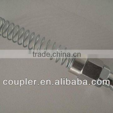 swiveling spring guard quick coupler