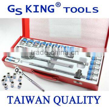 GS KING socket wrenches tools Set 1/2DR 24pcs blue colour TS4024AAM                        
                                                Quality Choice