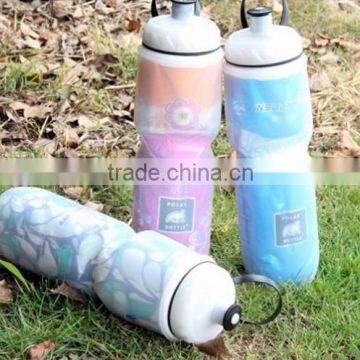 Portable Plastic Outdoor 750ml Mountain Bike Bicycle Cycling Sports Water Bottle with Straw Lid