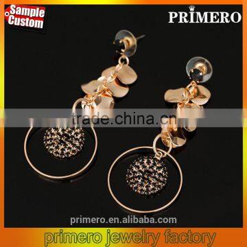 Hot Sale Big Round rhinestone drop earrings fashion jewelry accessories