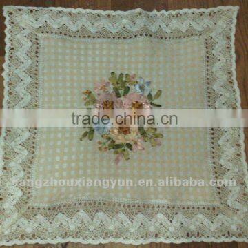 New design ribbon embroideried lace table cloth