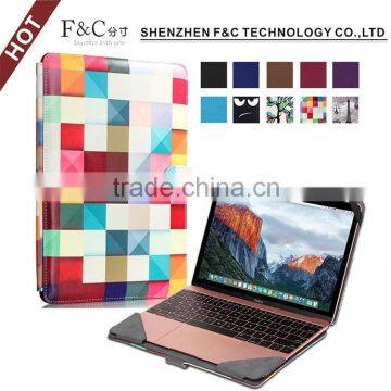 Shenzhen handmade deluxe PU leather Material folio cover for macbook accessories 11" 12" 13" 15" Compatible