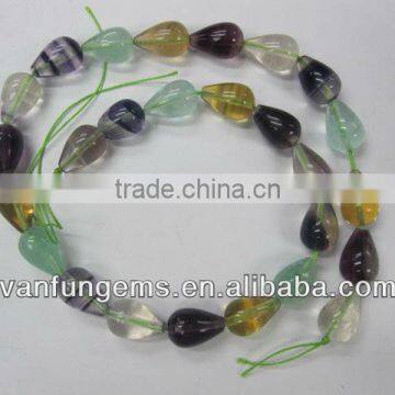 Natural gemstones rainbow fluorite pear shape pendant