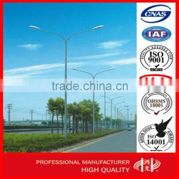 10m Double Arm LED Street Light Pole Post with Galvanization and Powder Coated