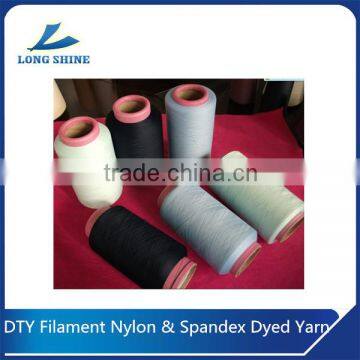 Intermingled DTY Filament Nylon & Spandex Covered Dyed Yarn