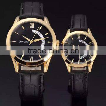 Fast Delivery Custom Logo Black Strap Valentine Couple Watch Promotion Gift