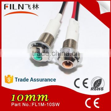 For Sale 10MM Metal 12v Led red green indicator light stuck onWith Cable