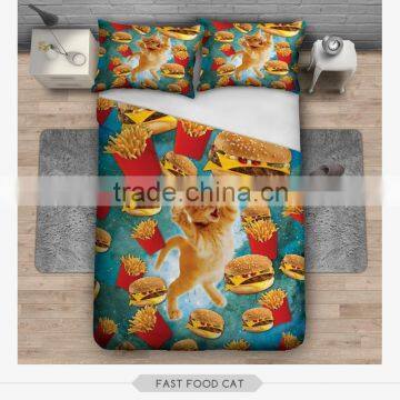 fashion pink heart 3D print bedding set soft home textile four season collection colorful print funny animal children printing