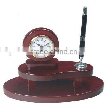 Wood desk organiser&Table clock:BF1051