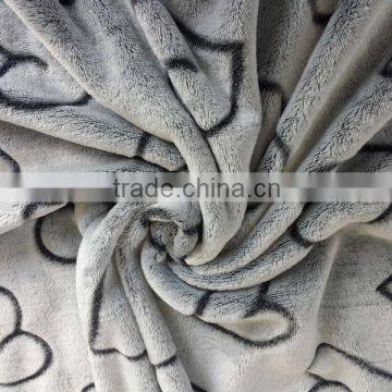 100% POLYESTER CARVING FLANNEL WITH BACK PRINT.MADE IN CHINA