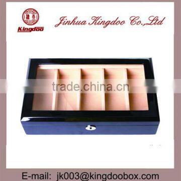 Jinhua Supplier Rectangular Wooden Handmade PU Leather Sunglasses Box With Window photo-2