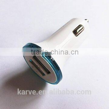 Portable car charger LED dual sub port car charger