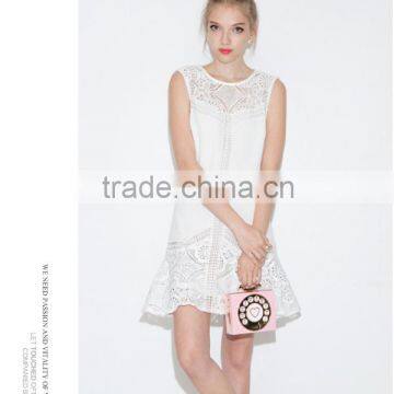 2016 casual style white color short dress latest dress patterns for ladies                        
                                                Quality Choice