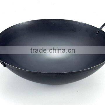 High performance iron wok 51cm (20.07in) handle with both hands for kitchen