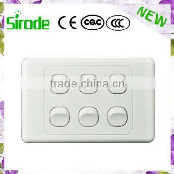 Smart Modern Home Houshold Electrical Clipsal 6 Gang 3 Way Switch