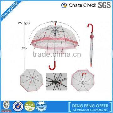 Automatic Straight Heart Print POE Transparent Umbrella With Latest Design