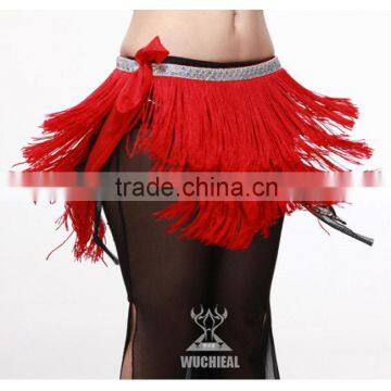 3 Layer Red Belly Dance Fringe Belt indian belly dance belts