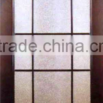 Glass Inserts Wooden Bathroom Doors Design DJ-S5218