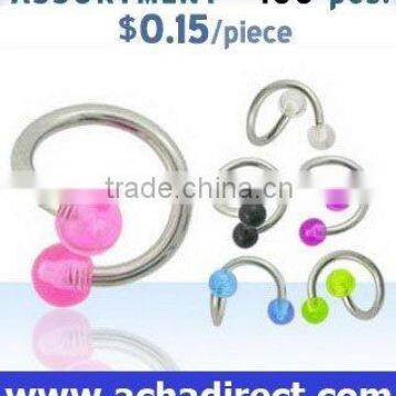 Body jewelry spiral barbells