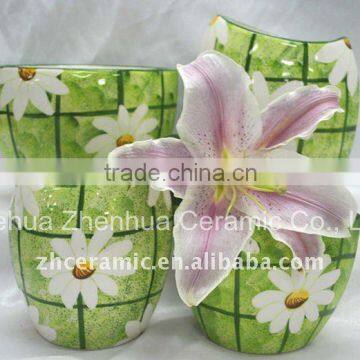 Hand painting ceramic flower pot