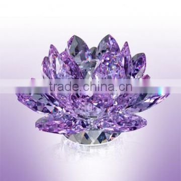 hot sale lotus shape colorful crystal candle holder