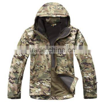 Waterproof outdoor camo softshell jacket camo parka