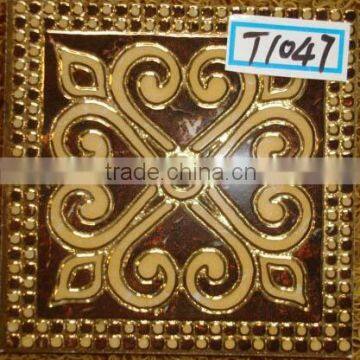 T1047 SIZE 80*80MM HOT SALE &NEW GOLDEN AND POLISHED DECORATION CHINA CRYSTAL WALL CERAMIC TACO tile