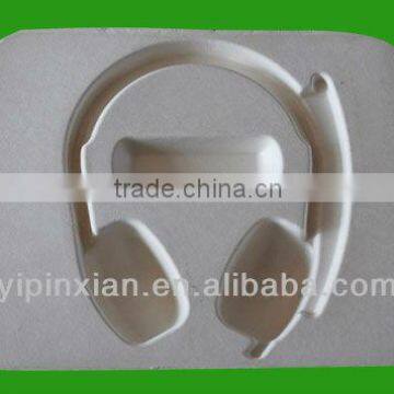 New 100% Biodegradable Protective Headphone Molded Pulp Paper Trays Packing