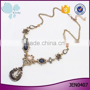 Best selling products water drop-shaped charm diamond luxury gold necklace