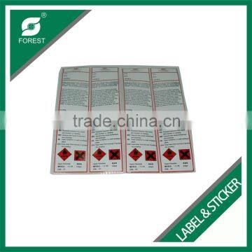 HIGH QUALITY ART PAPER WARNING LABELS WITH FULL COLOR PRINTING CHEAP STICKERS ROLL FOR CHEMICALS photo-2