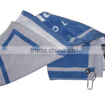 cotton jacquard blue sports towel