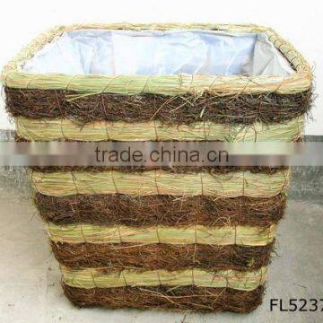 Natural Rattan Patio Pot