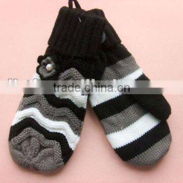 Newest! Fashionable Girls' Acrylic knitted gloves