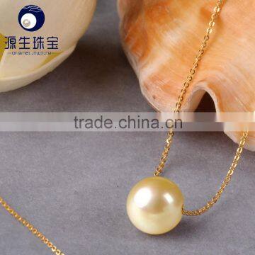 2016 new item 8--8.5mm white/golden saltwater akoya mother of pearl pendant