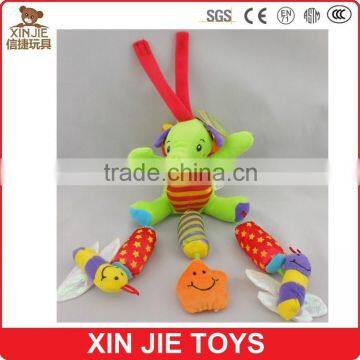 rattle baby plush toy safty soft baby toys with sounds clip eco-friendly material stuffed baby animal doll