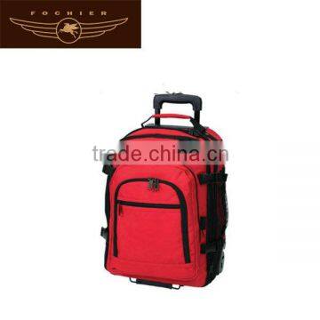 hot selling polyester red color school trolley bag for girls