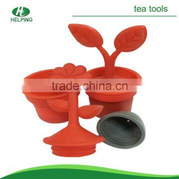 Red series potted silicone tea infuser/tea ball