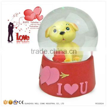 Cheap Handmade Dog Puppy Snow Globe Birthday Gifts for Lover